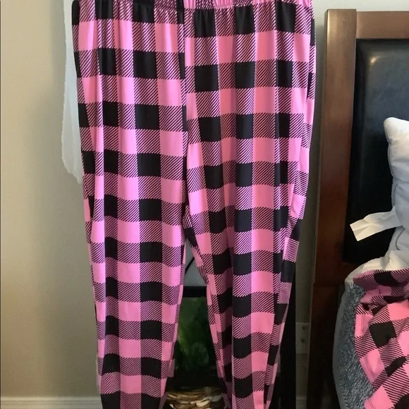 So Intimates Jogger Pajama Set XL Pink/Black - Picture 4 of 4